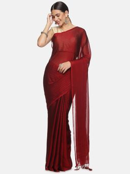 Kancheepuram Kalakshetra Silks - Devil Red Saree with Unstitched Blouse