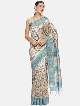 Kancheepuram Kalakshetra Silks - Sapphire Saree with Unstitched Blouse