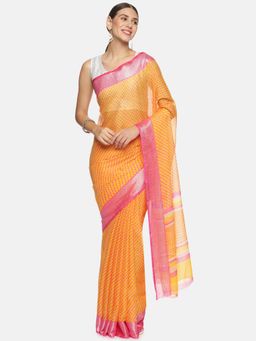 Kancheepuram Kalakshetra Silks - Funky Sun Saree with Unstitched Blouse