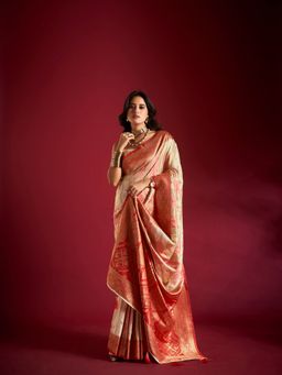 Elora - Pure Soft Silk Banarasi Weaving Saree Multicolor with Unstitched Blouse