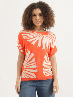 United Colors of Benetton - Orange Boat Neck Top