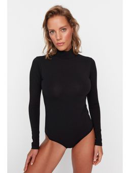 Trendyol - Womens Black Solid Bodysuit