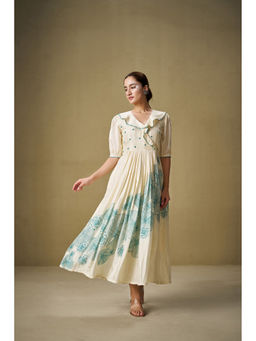 Sukruti Design - Ocean-Green Ruffle Dress