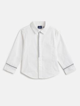 Chicco - Boys White Comfort Spread Collar Cotton Shirt