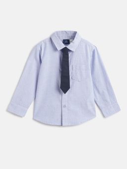 Chicco - Spread Collar Cotton Casual Shirt with Attached Tie