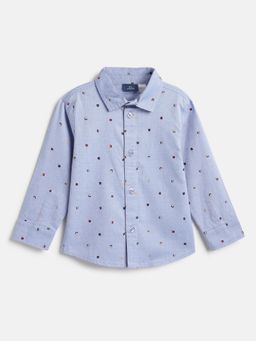 Chicco - Boys Conversational Printed Spread Collar Cotton Casual Shirt