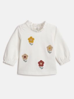 Chicco - Girls Floral Embroidered Round Neck Top