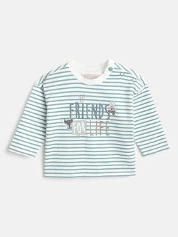 Chicco - Boys Striped Round Neck Cotton T-Shirt
