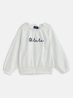 Chicco - Girls Polka Dots Printed Round Neck Top