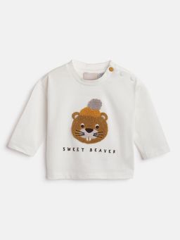 Chicco - Boys Embroidered Round Neck Cotton T-Shirt