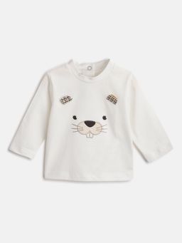 Chicco - Boys Embroidered Round Neck Cotton T-Shirt