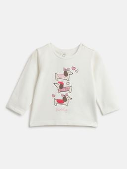 Chicco - Girls Graphic Printed Round Neck Cotton Top