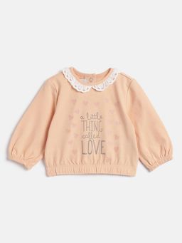 Chicco - Girls Typography Printed Round Neck Cotton Top