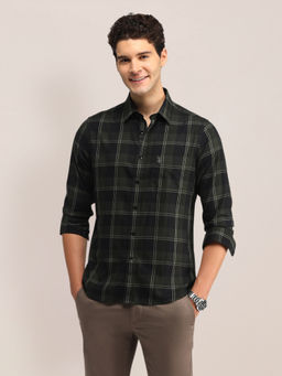 U.S. POLO ASSN. - Checks Green Full Sleeves Collar Neck Shirt