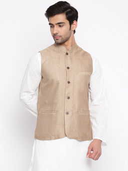 Fabindia - Viscose Silk Printed Nehru Jacket