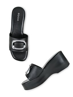 ROCIA - Regal Black Women Casual Wedges