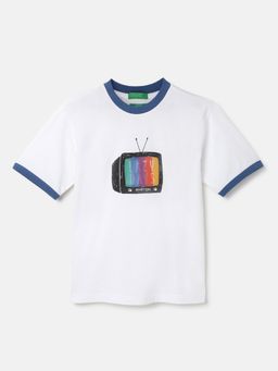 United Colors of Benetton - Relaxed Fit Round Neck Printed Pattern T-Shirt