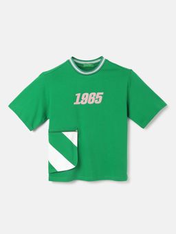 United Colors of Benetton - Boxy Fit Round Neck Typography Pattern T-Shirt