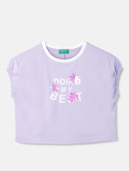 United Colors of Benetton - Round Neck Typography Pattern T-Shirt