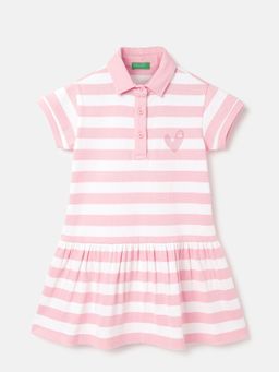 United Colors of Benetton - Polo Neck Striped T-Shirt Midi Dress