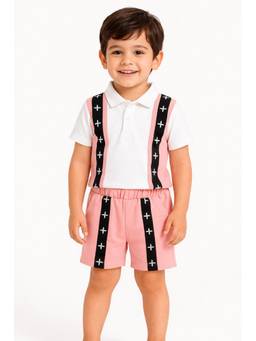 Bloom Up - Peach Polo T-Shirt and Shorts