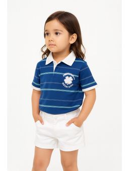 Bloom Up - Blue Striped Polo T-Shirt
