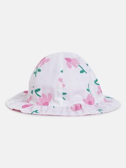 Chicco - Infant Girls Natural Floral Printed Reversible Hat
