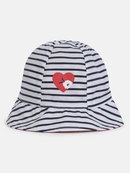 Chicco - Infant Girls White & Blue Reversible Hat
