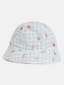 Chicco - Infant Girls Light Green Printed Reversible Hat