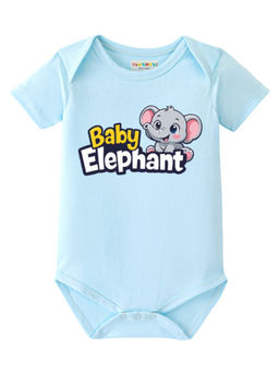 BLUSHES - Cotton Knit Half Sleeve Baby Typography Onesies - Aqua