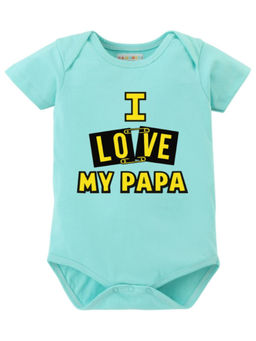 BLUSHES - Cotton Knit Half Sleeve Typography Onesies - Green