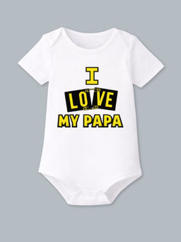 BLUSHES - Cotton Knit Half Sleeve Typography Onesies - White