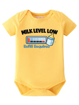 BLUSHES - Cotton Knit Half Sleeve Printed Onesies - Yellow