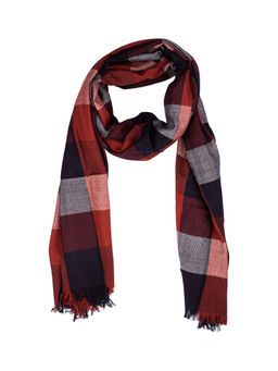 The Tie Hub - Rust And Blue Pure Viscose Scarf