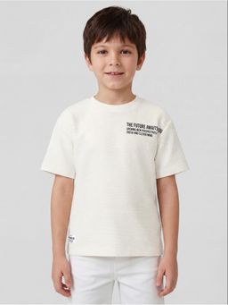 R&B - Beige Printed Boys Short Sleeves T-Shirt