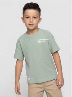 R&B - Green Printed Boys Short Sleeves T-Shirt