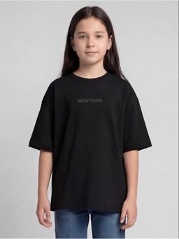 R&B - Black Typography Girls Short Sleeves T-Shirt