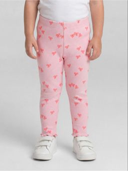 R&B - Pink Floral Printed Girls Leggings