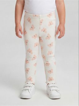 R&B - White Floral Printed Girls Leggings