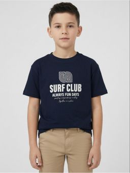 R&B - Navy Blue Printed Boys Short Sleeves T-Shirt