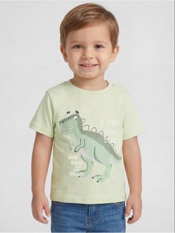 R&B - Lime Green Printed Boys Short Sleeves T-Shirt