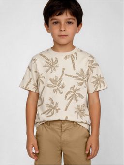R&B - Beige Printed Boys Short Sleeves T-Shirt