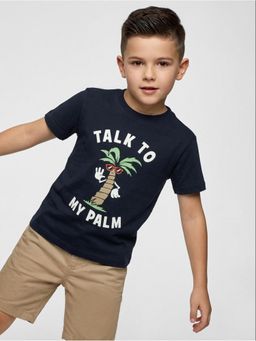 R&B - Navy Blue Printed Boys Short Sleeves T-Shirt