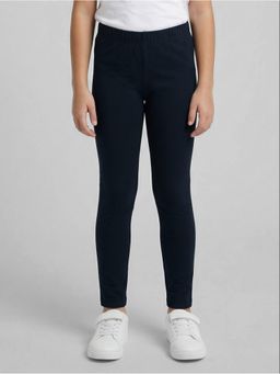 R&B - Navy Blue Solid Girls Legging
