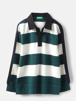 United Colors of Benetton - Multi-Color Relaxed Fit Striped Polo T-Shirt