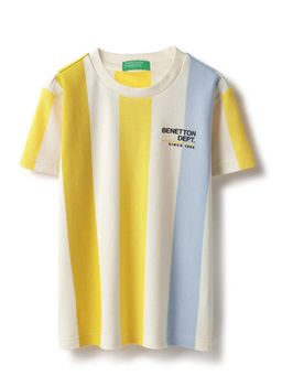 United Colors of Benetton - Multi-Color Regular Fit Round Neck Striped T-Shirt