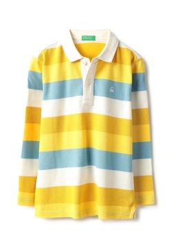 United Colors of Benetton - Multi-Color Regular Fit Striped Polo T-Shirt