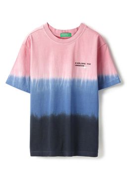 United Colors of Benetton - Multi-Color Relaxed Fit Round Neck Ombre T-Shirt