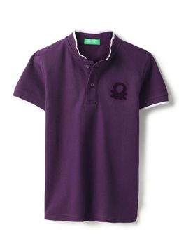 United Colors of Benetton - Purple Regular Fit Solid Polo T-Shirt