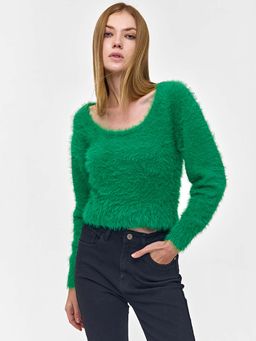 Cover Story - Green Furry Sweater